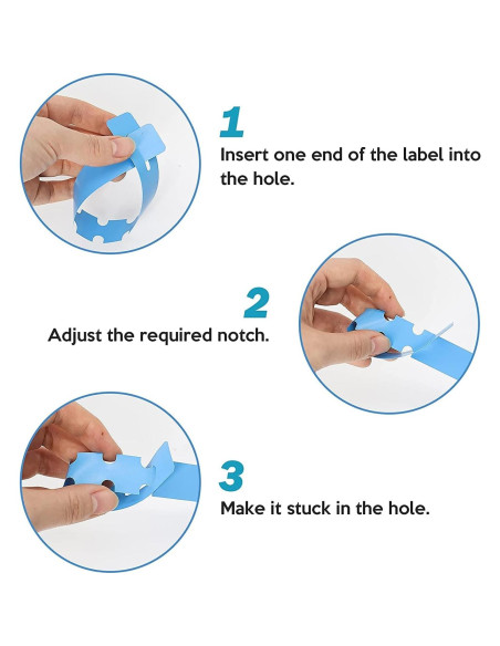 100 Etiquetas de Plantas Ajustables Mziart 21 cm Azul