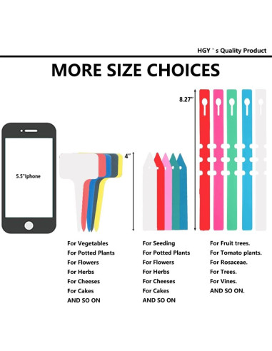 100 Etiquetas de Plantas Ajustables Mziart 21 cm Azul