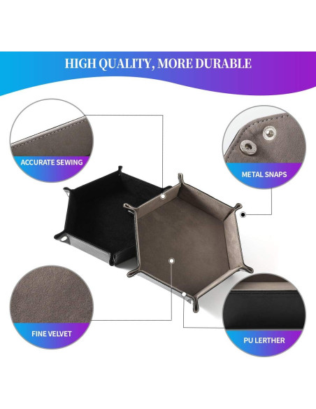 Juego de 2 bandejas para dados Grajar - Plegables y Portátiles