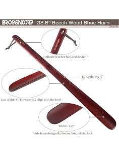 Cuchara de Zapato de Madera de Haya Roja 60 cm para Ancianos 2