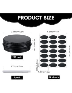 Paquete de 200 Latas de Aluminio Zubebe 28.35 g con Tapas 2