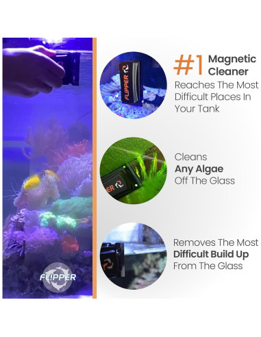 Limpiador Magnético de Acuario Flipper Estándar 12.7x6.35 cm