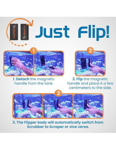Limpiador Magnético de Acuario Flipper Estándar 12.7x6.35 cm