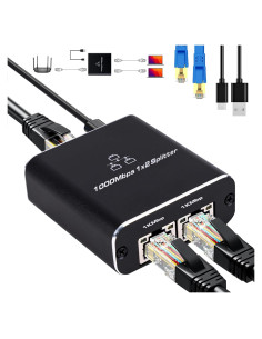 Divisor Ethernet 1 a 2 LIEZHUA 1000Mbps con Cable LAN Cat 6
