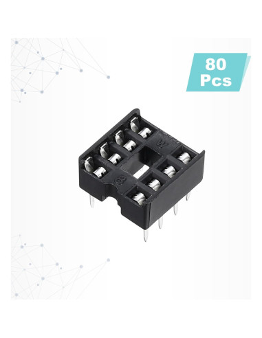 Adaptador de Zócalo DIP IC 8 Pines MECCANIXITY 80 Pcs 2.54mm