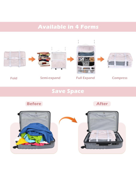 Bolsa de Almacenamiento de Viaje Surblue XXL Rosa Impermeable