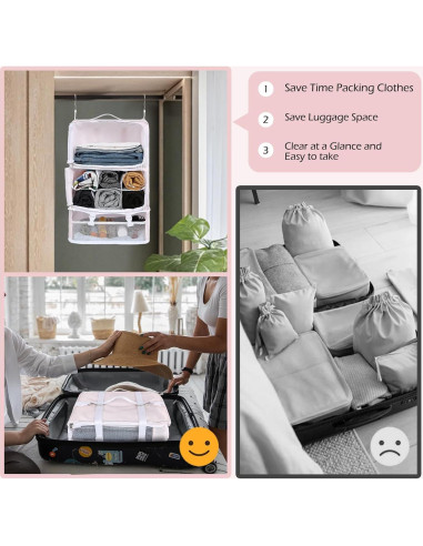 Bolsa de Almacenamiento de Viaje Surblue XXL Rosa Impermeable