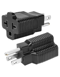 Adaptador CA 4-en-1 Zhenjia 15A a 20A Negro 2 Pack