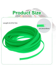Manga de Cable Trenzada Heyiarbeit 10m Verde Fluorescente 6mm 2