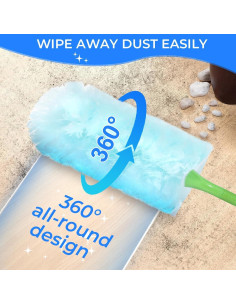 30 Recargas Plumero Desechables Wlich Microfibra Azul 2