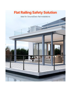 Poste Barandilla VEVOR 106,83x10x10cm Acero Inoxidable Negro 2