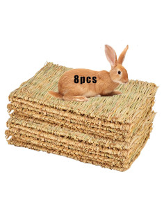 Alfombra de Hierba Tejida Hamiledyi 28x21cm para Mascotas 8Pcs