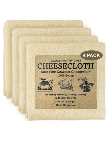 Tela de Queso Ultra Fina 100% Algodón Regency Wraps 4 Pzas