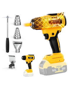Pistola de Calor Inalámbrica Dewalt 20V 350W con 4 Boquillas