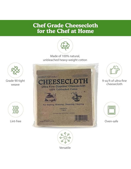 Tela de Queso Ultra Fina 100% Algodón Regency Wraps 4 Pzas