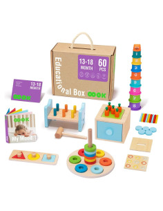 TOOKYLAND Set Educativo Montessori 6 en 1 para Niños 13-18 Meses
