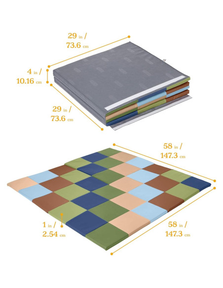Alfombra de Actividad Plegable ECR4Kids Patchwork Tonos Tierra