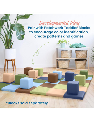 Alfombra de Actividad Plegable ECR4Kids Patchwork Tonos Tierra