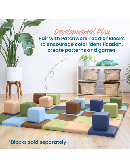 Alfombra de Actividad Plegable ECR4Kids Patchwork Tonos Tierra