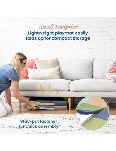 Alfombra de Actividad Plegable ECR4Kids Patchwork Tonos Tierra