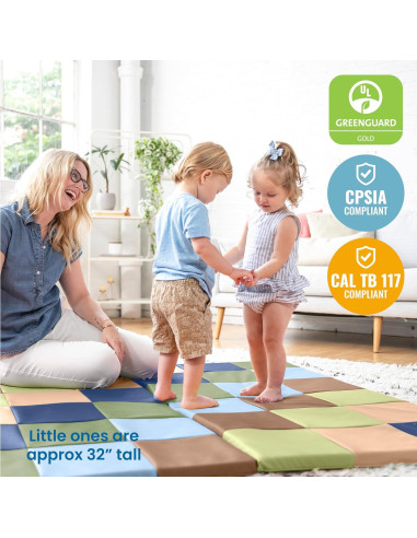 Alfombra de Actividad Plegable ECR4Kids Patchwork Tonos Tierra