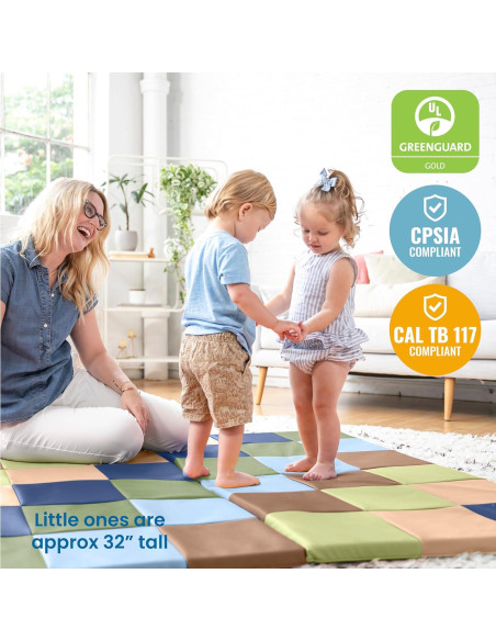 Alfombra de Actividad Plegable ECR4Kids Patchwork Tonos Tierra