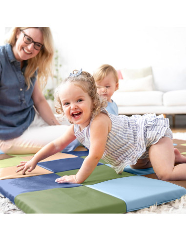 Alfombra de Actividad Plegable ECR4Kids Patchwork Tonos Tierra