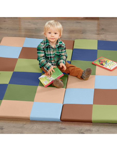 Alfombra de Actividad Plegable ECR4Kids Patchwork Tonos Tierra