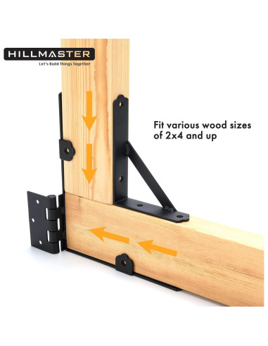 Kit de Soporte de Puerta HILLMASTER 1 Set Ajustable Negro