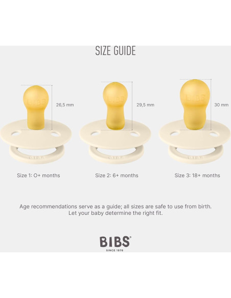 BIBS Studio Chupete 2-Pack Láttex Natural 6-18 Meses Cielo Violeta/Pétalo