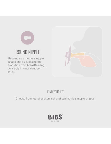 BIBS Studio Chupete 2-Pack Láttex Natural 6-18 Meses Cielo Violeta/Pétalo