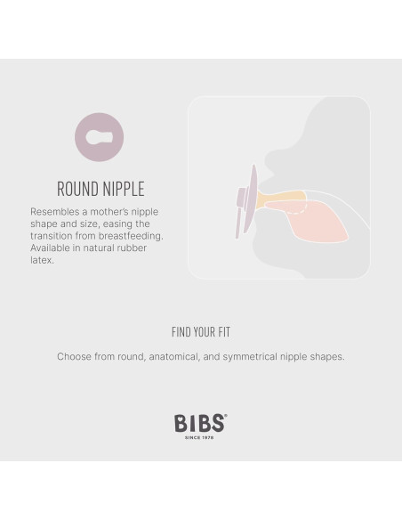 BIBS Studio Chupete 2-Pack Láttex Natural 6-18 Meses Cielo Violeta/Pétalo