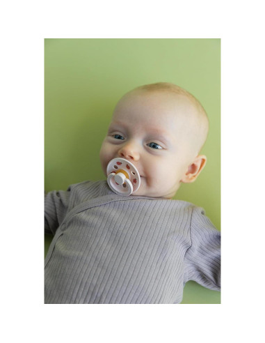 BIBS Studio Chupete 2-Pack Láttex Natural 6-18 Meses Cielo Violeta/Pétalo