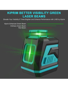 Nivel Láser Verde Kiprim LV8D 5 Líneas 40m con Baterías 2