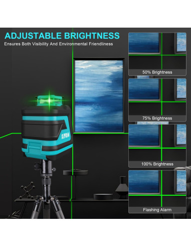 Nivel Láser Verde Kiprim LV8D 5 Líneas 40m con Baterías