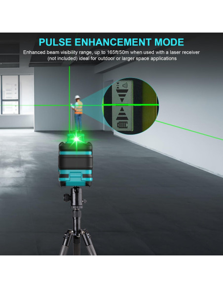 Nivel Láser Verde Kiprim LV8D 5 Líneas 40m con Baterías