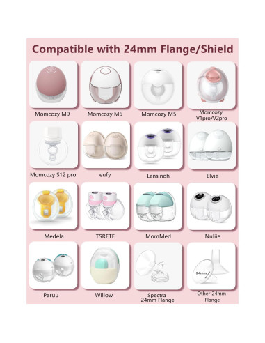 6 Piezas Inserto de Flange 21mm Silicona para Extractores de Leche