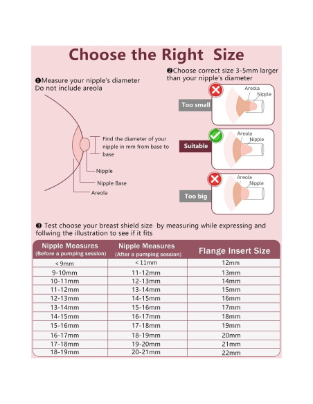 6 Piezas Inserto de Flange 21mm Silicona para Extractores de Leche