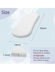 Colchón para cuna Lisara BS-01, 76.2 x 45.7 cm, Doble cara 2