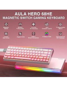 Teclado Gaming AULA HERO 68HE 60% Con Cable RGB PBT 2