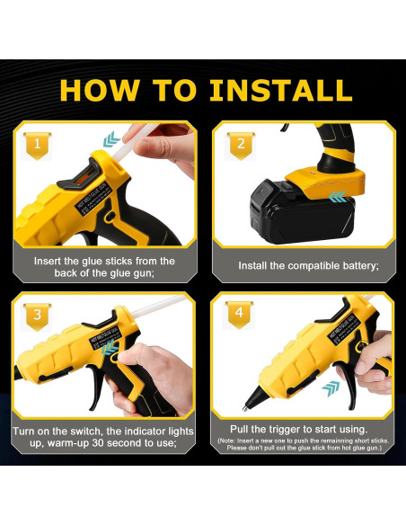 Pistola de Pegamento Caliente Inalámbrica RexLeLXB 50W Pistola de Pegamento Caliente Inalámbrica RexLeLXB 50W