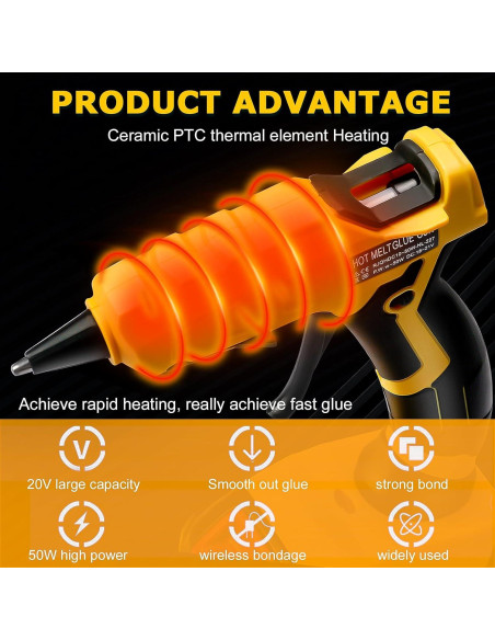 Pistola de Pegamento Caliente Inalámbrica RexLeLXB 50W Pistola de Pegamento Caliente Inalámbrica RexLeLXB 50W