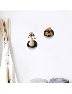 Estantes Flotantes Acrílicos ROYALITA - Paquete de 2, Negro 2