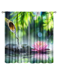 Cortinas de Jardín Zen AAVEUP 2 Paneles 53x114 cm Poliester