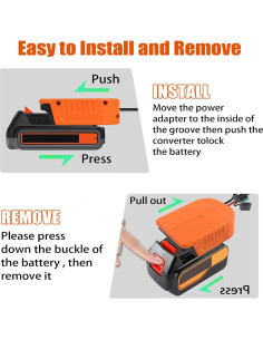 Adaptador de Batería Black+Decker 20V con Fusible y Cable 2