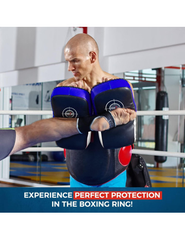 Defy Thai Pads de Cuero para Boxeo y Karate 37x19cm Azul