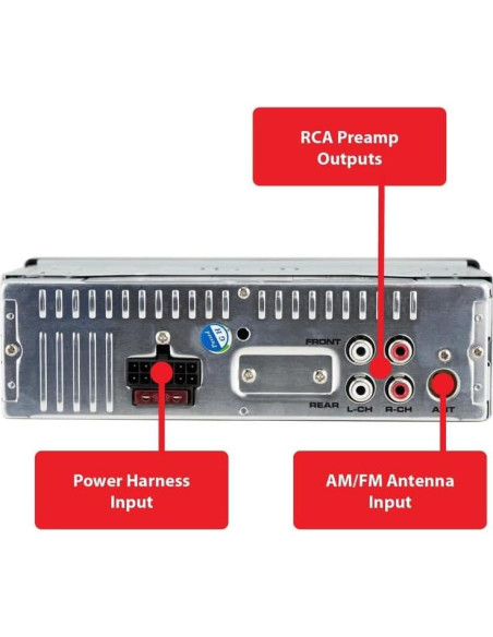 Estéreo de automóvil Dual XRM69RGB con Bluetooth y colores RGB