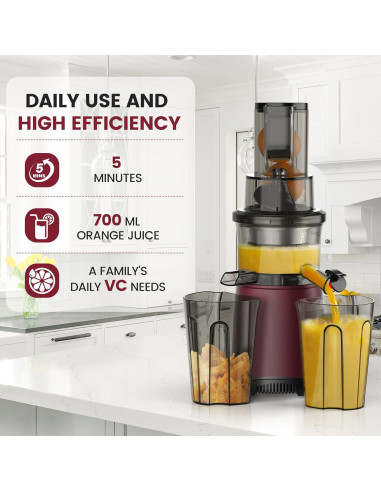 Exprimidor Masticador Aorda AR 200W Rojo para Frutas y Verduras