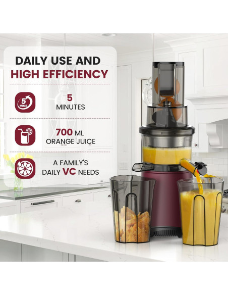 Exprimidor Masticador Aorda AR 200W Rojo para Frutas y Verduras