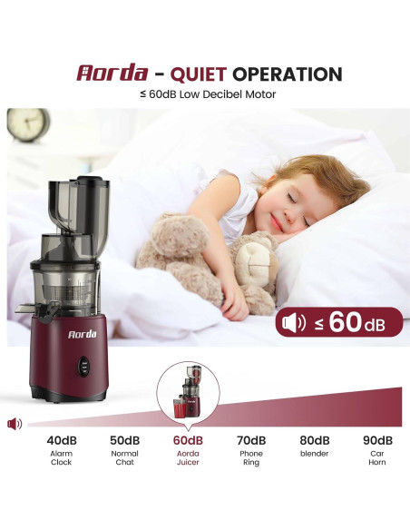 Exprimidor Masticador Aorda AR 200W Rojo para Frutas y Verduras